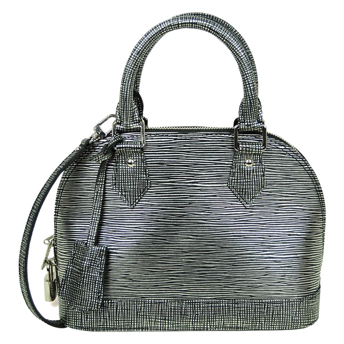 Louis Vuitton Black & Silver Epi Leather Alma BB Top Handle Crossbody Bag