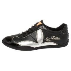 Louis Vuitton Black/Silver Patent Leather And Leather Low Top  Sneakers Size 39