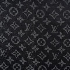 LOUIS VUITTON black & silver silk metal wool MONOGRAM SHINE Shawl Scarf