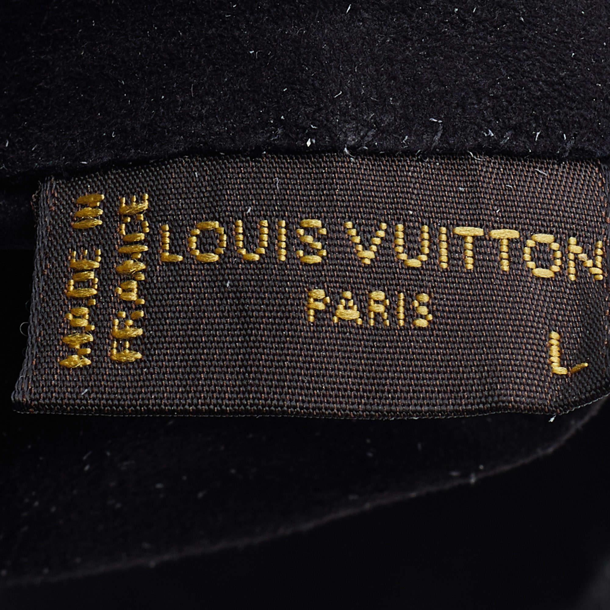 Women's Louis Vuitton Black & Silver Suede & Leather Gloves S