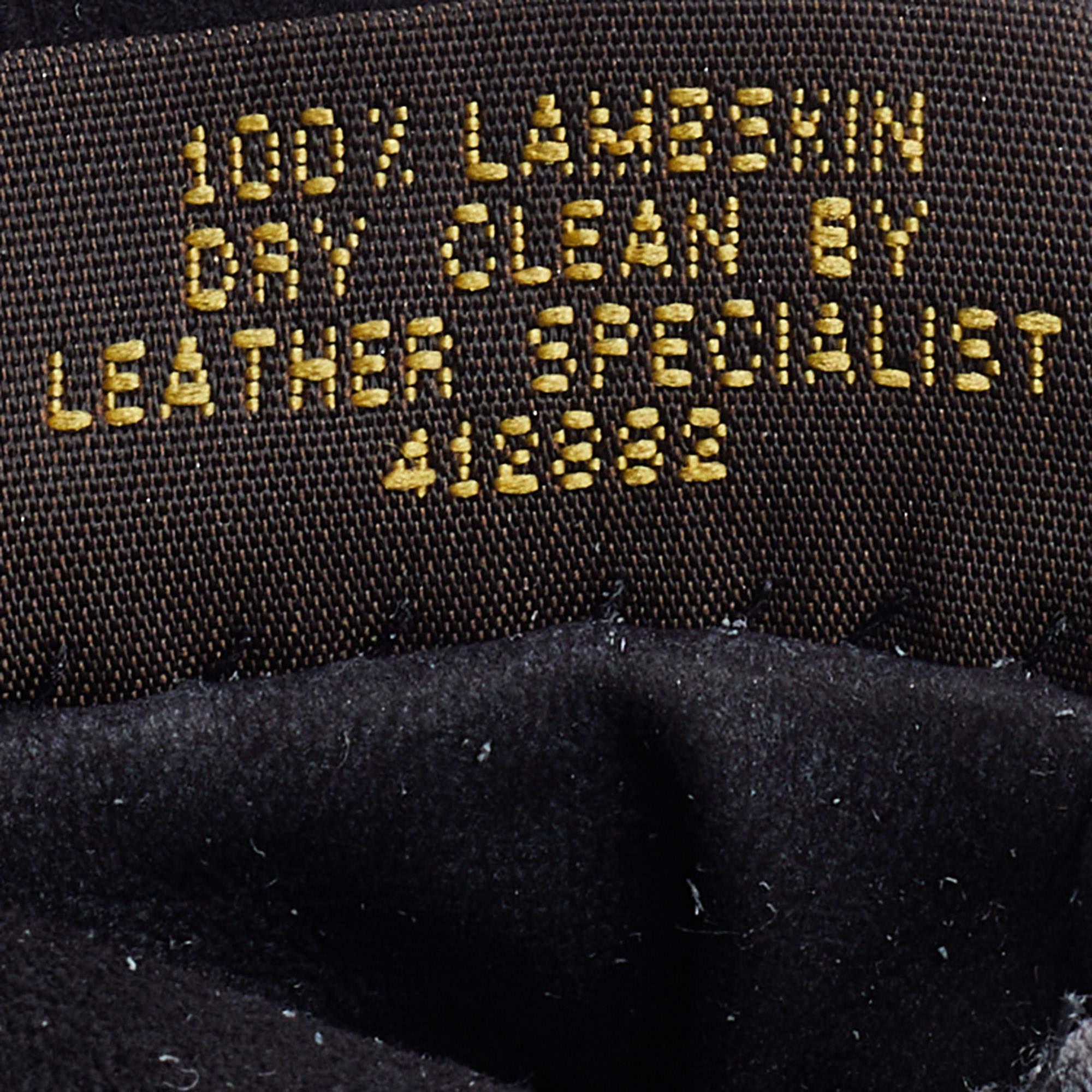 Louis Vuitton Black & Silver Suede & Leather Gloves S 1