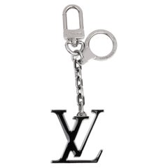 Louis Vuitton Black & Silver Tone LV Initiales Bag Charm Keyring