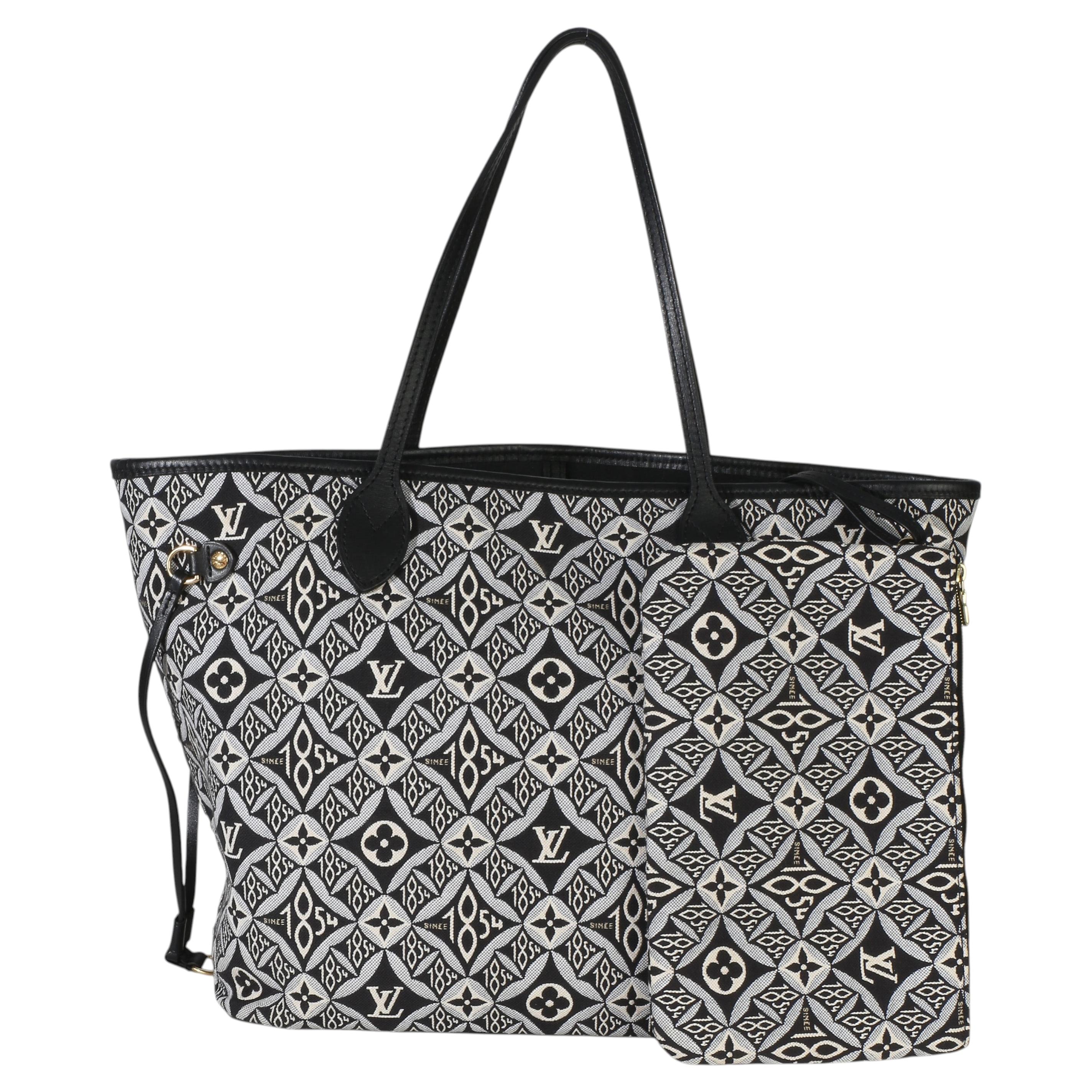 Louis Vuitton Black Since 1854 Jacquard Neverfull MM For Sale
