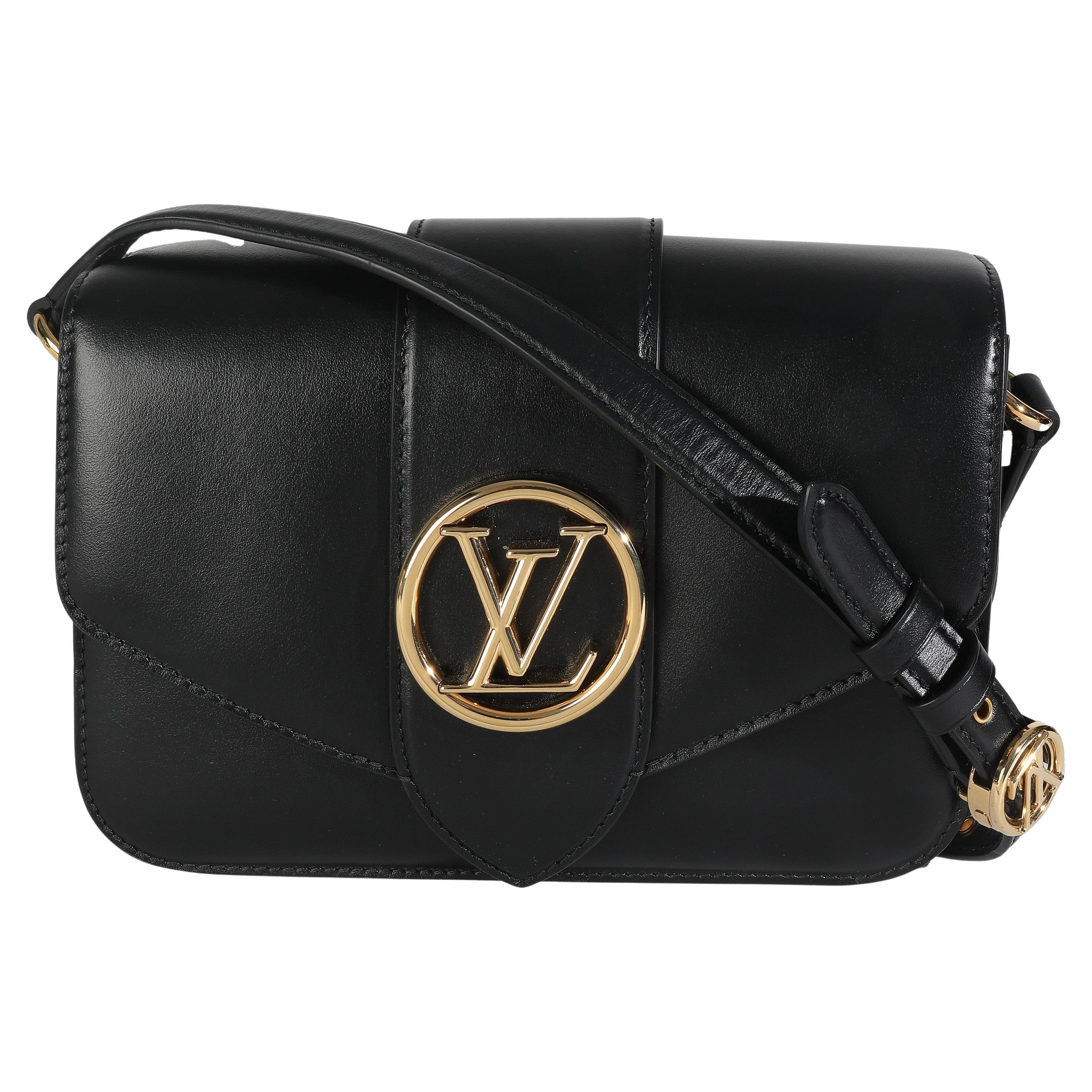 Louis Vuitton Black Smooth Calfskin LV Pont 9