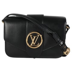 Louis Vuitton Black Smooth Calfskin LV Pont 9