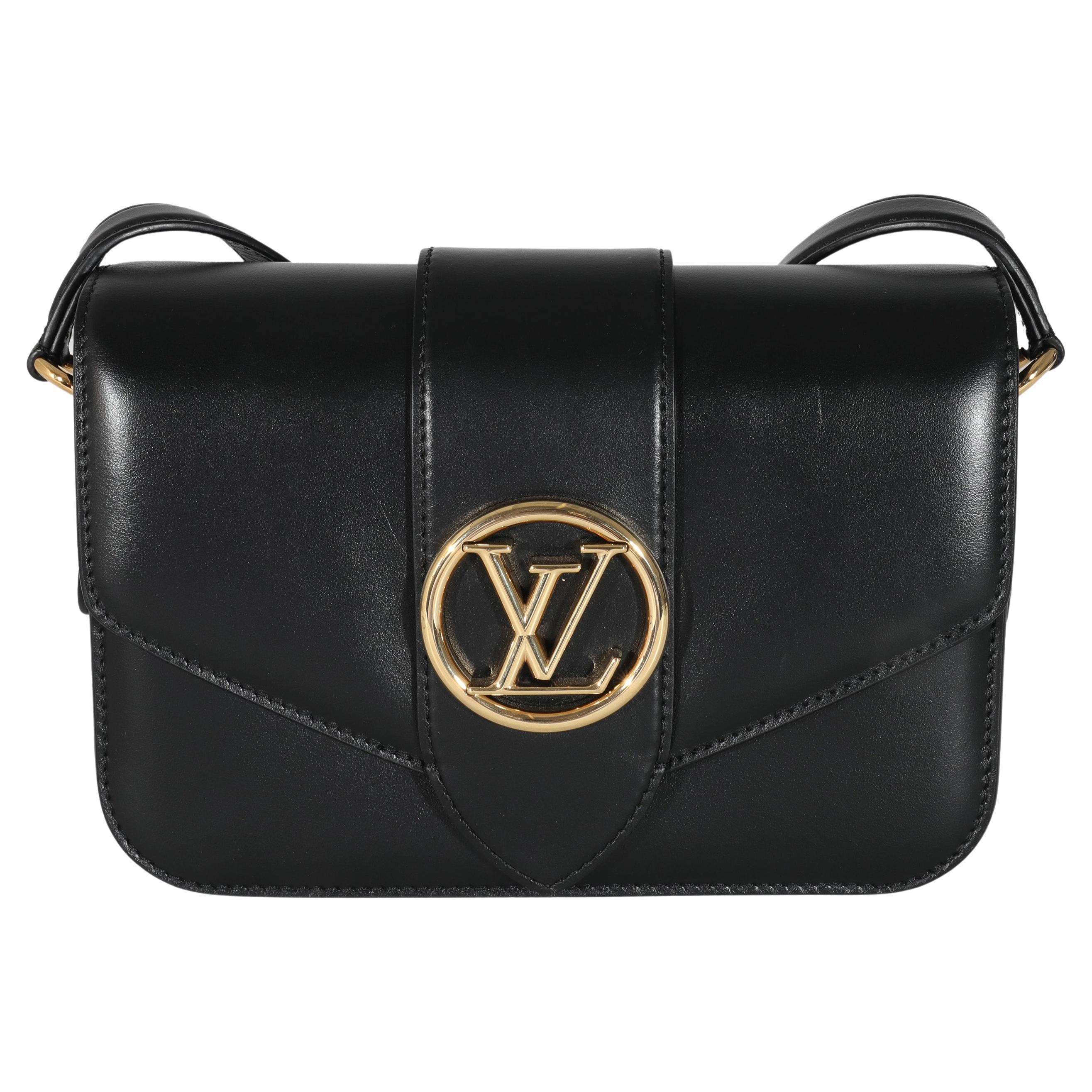 Louis Vuitton Black Smooth Calfskin LV Pont 9 MM