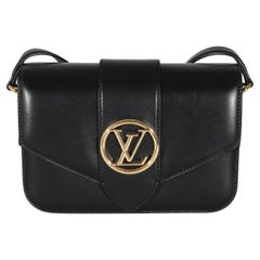 Louis Vuitton Black Smooth Calfskin LV Pont 9 MM