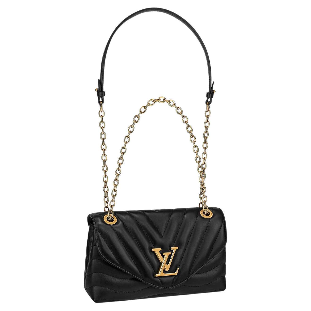 Louis Vuitton Black Smooth Cowhide Leather Lv New Wave Chain Bag For Sale At 1stdibs Louis