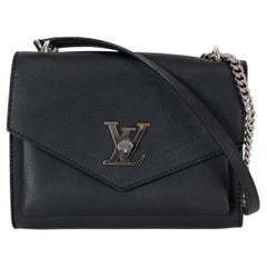 LOUIS VUITTON Borsa a tracolla MYLOCKME CHAIN in pelle di vitello morbida nera