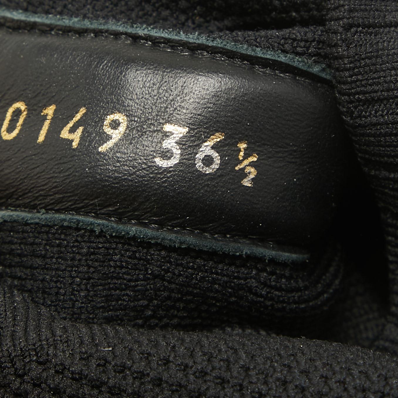 Louis Vuitton Black Stretch Fabric High Top Sneakers Size 36.5 en vente 4