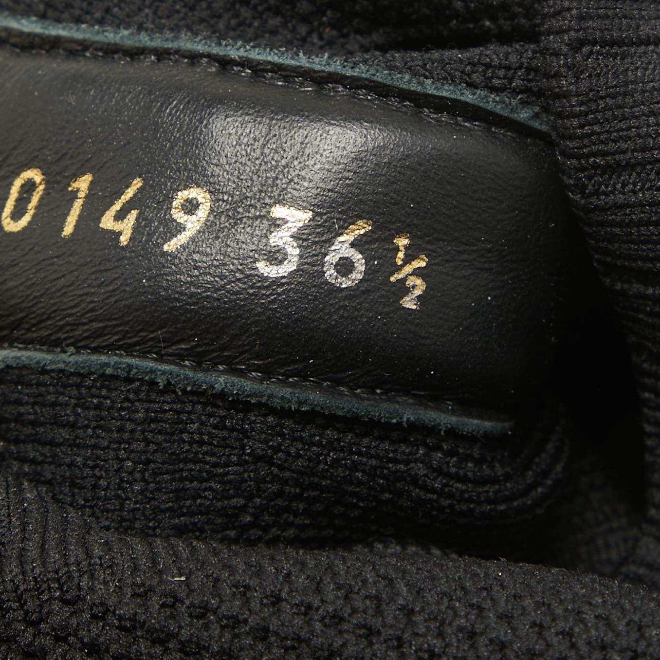 Louis Vuitton Black Stretch Fabric High Top Sneakers Size 36.5 For Sale 4