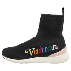 Louis Vuitton - Scarpe da ginnastica alte in tessuto elasticizzato nero misura 36,5