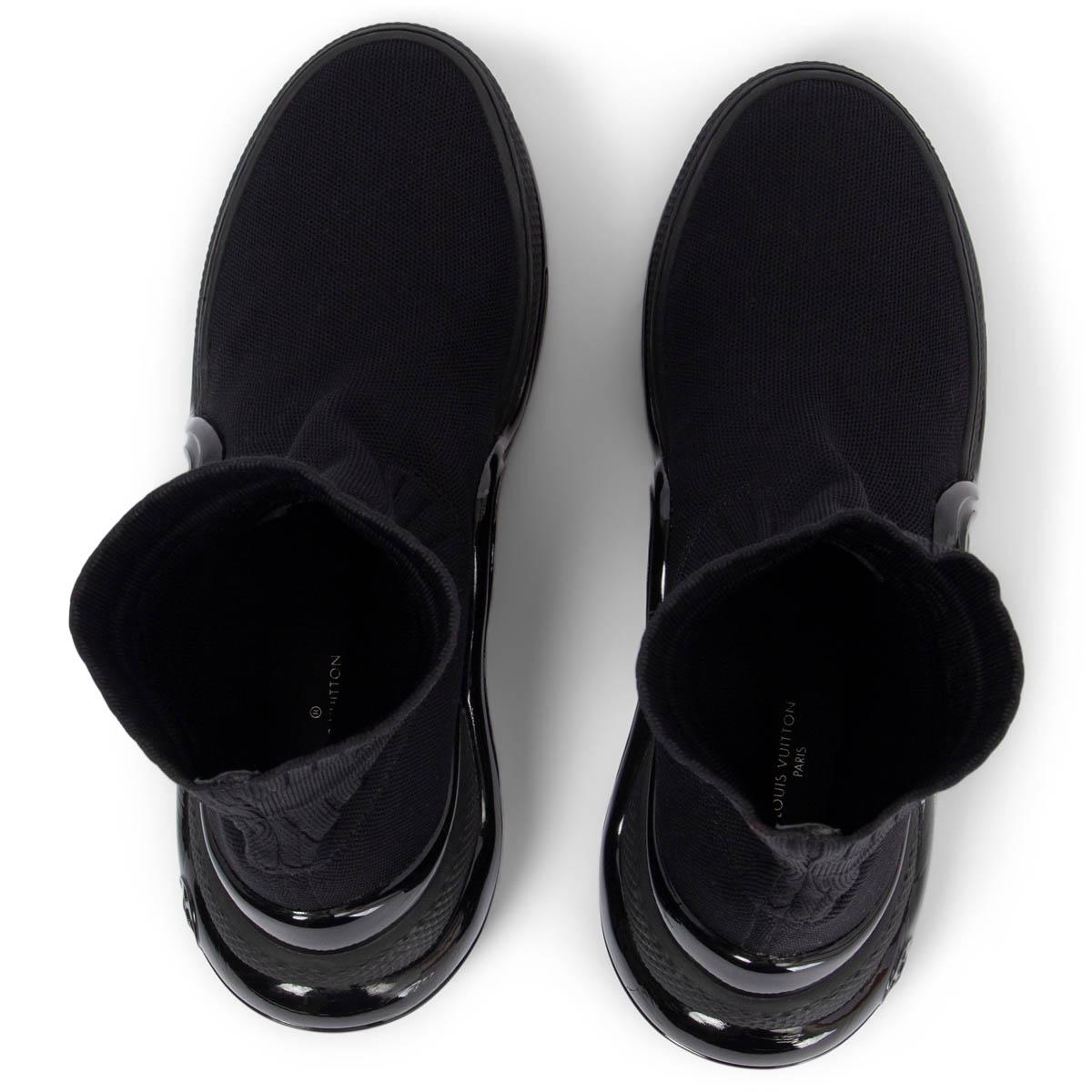 LOUIS VUITTON noir STRETCH TEXTILE ARCHLIGHT Sock High Top Sneakers Shoes 38 en vente 1