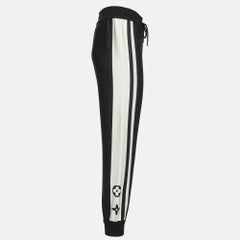 Louis Vuitton Black Striped Logo Knit Jogger Pants S