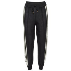 Louis Vuitton Black Striped Logo Knit Jogger Pants S