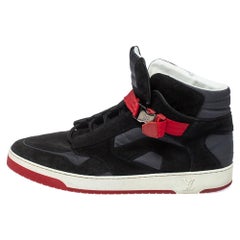 Louis Vuitton Black Suede And Fabric Slipstream High Top Sneakers Size 44.5