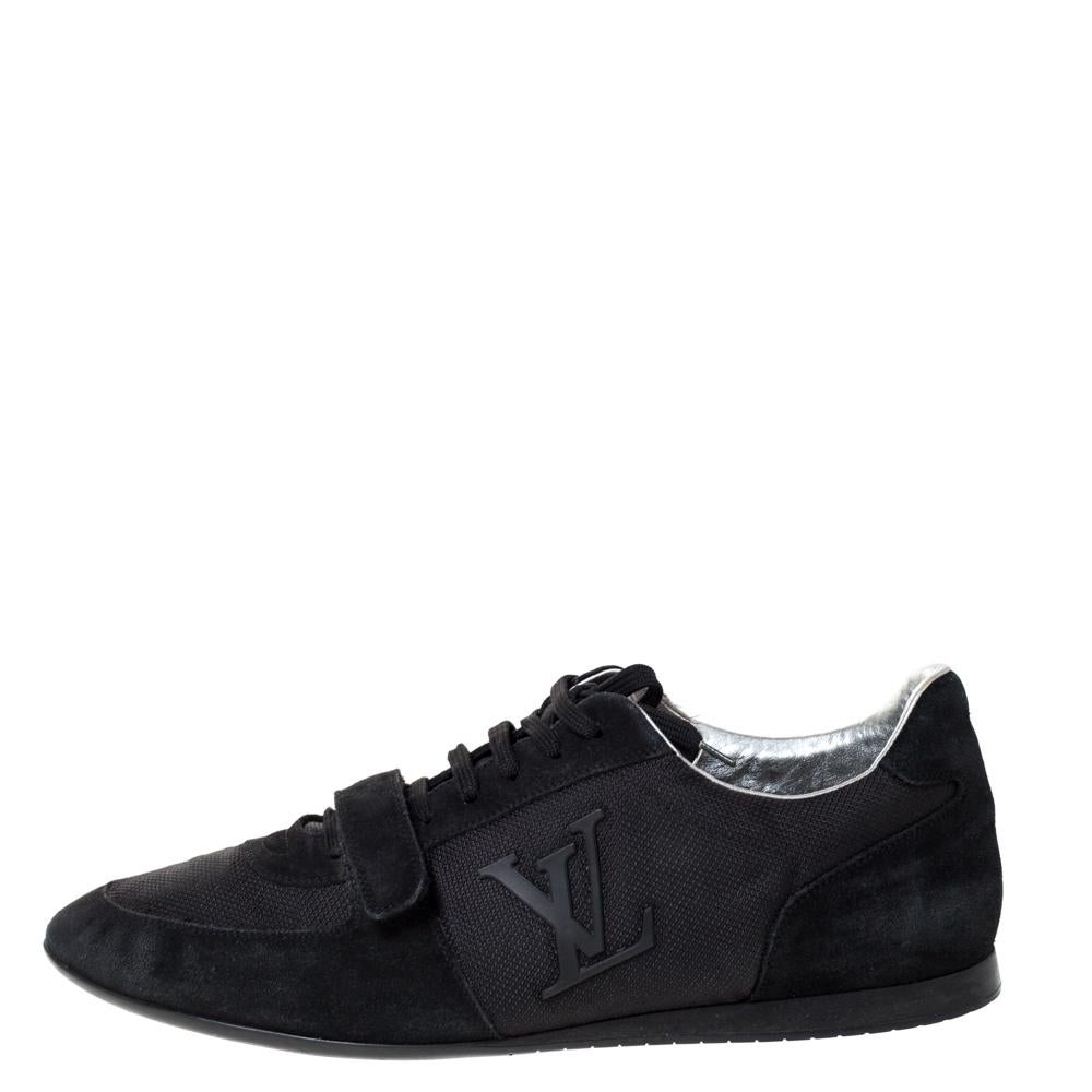 These Louis Vuitton sneakers are simple yet stylish. They've been crafted from canvas as well as mesh and designed with laces as well as a velcro strap on the vamps. These sneakers are just perfect to ace one's casual style.

