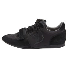 Louis Vuitton Black Suede and Mesh Trainers Low Top Sneakers Size 40
