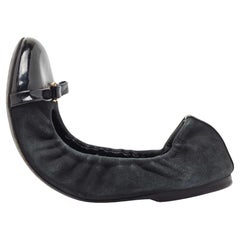 Louis Vuitton Ballerines en daim et cuir verni noir Taille 37