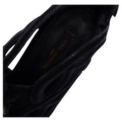 Louis Vuitton Black Suede Cutout Monogram Platform Ankle Boots Size 36