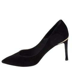 Louis Vuitton Black Suede Eyeline Pointed Toe Pumps Size 37.5