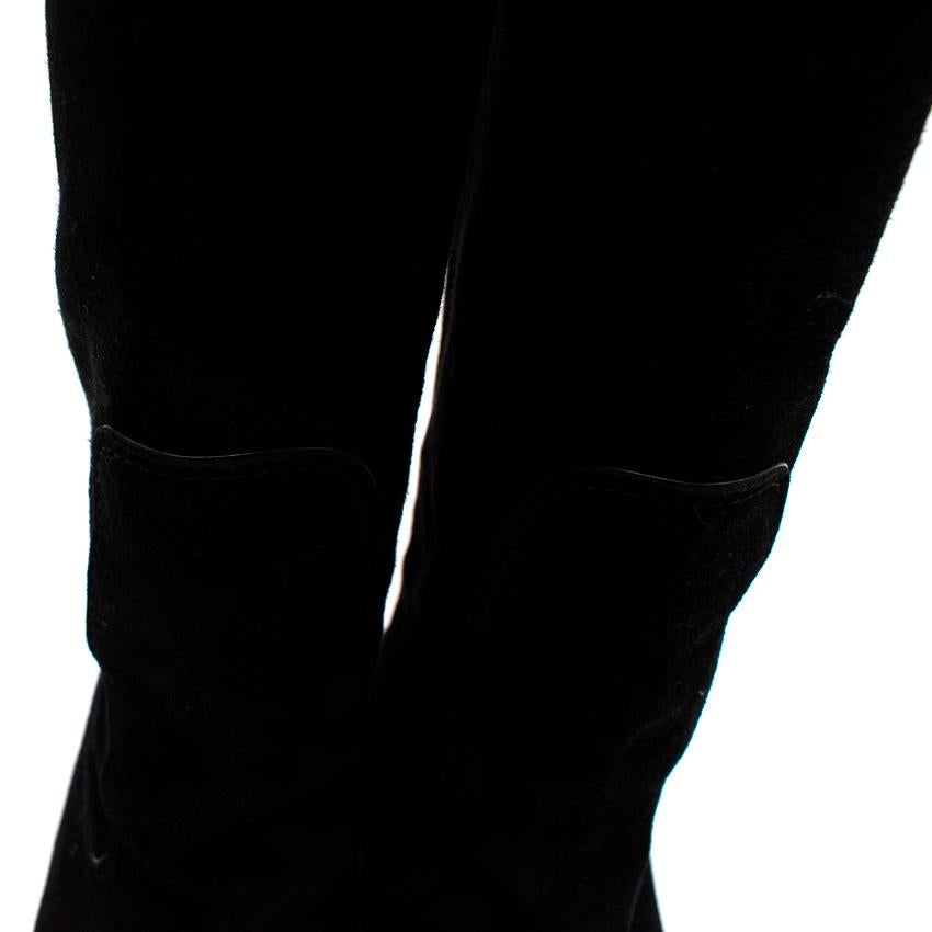 Women's Louis Vuitton Black Suede Flat Boots - Size EU 40 For Sale