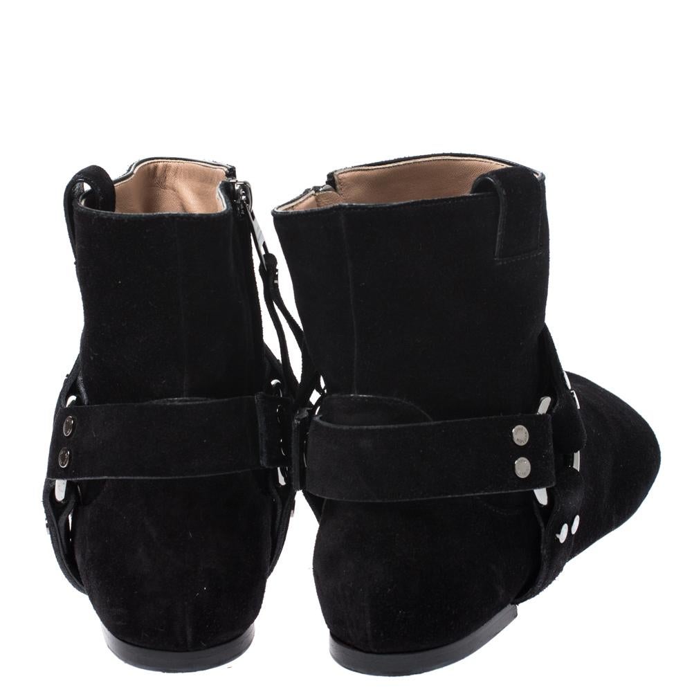 Women's Louis Vuitton Black Suede Leather Ankle Boots Size 38