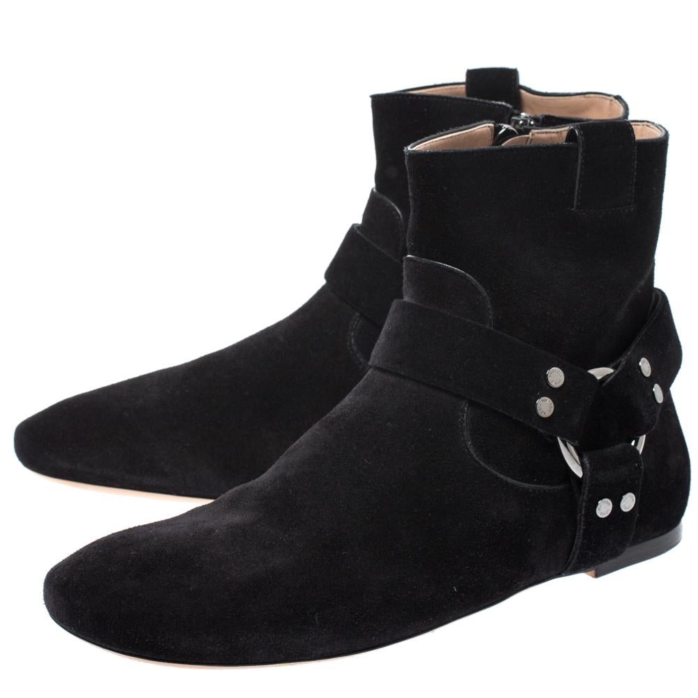 Louis Vuitton Black Suede Leather Ankle Boots Size 38 3
