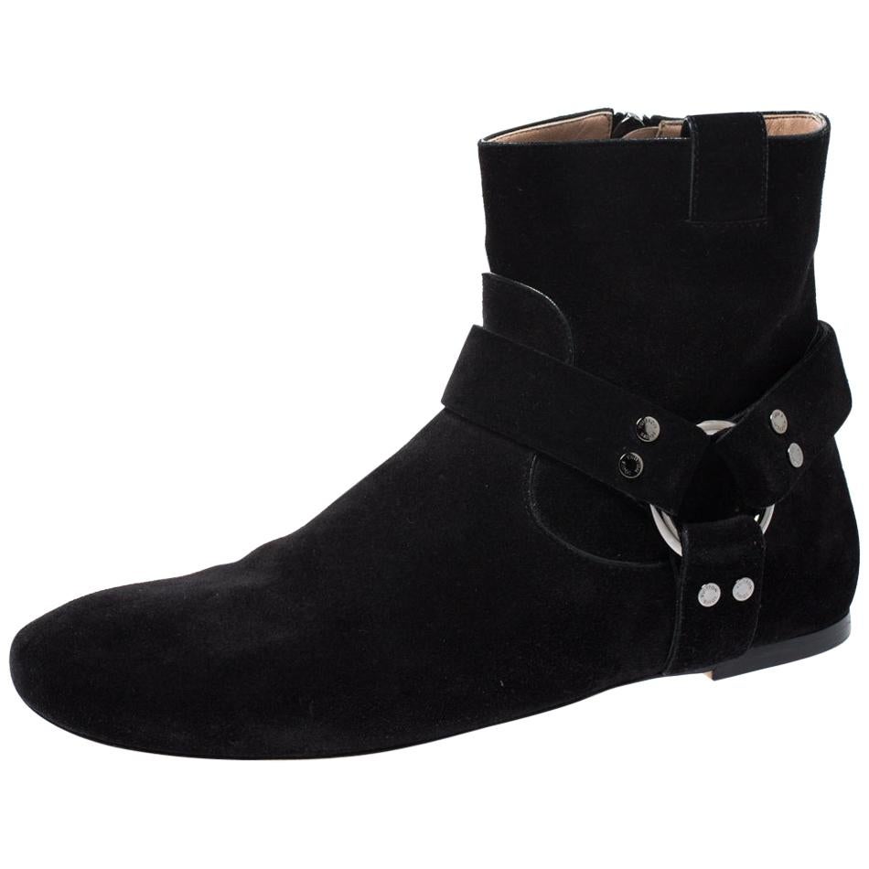 Louis Vuitton Black Suede Leather Ankle Boots Size 38