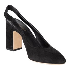 Louis Vuitton Black Suede Logo Charms Heels Size IT 37