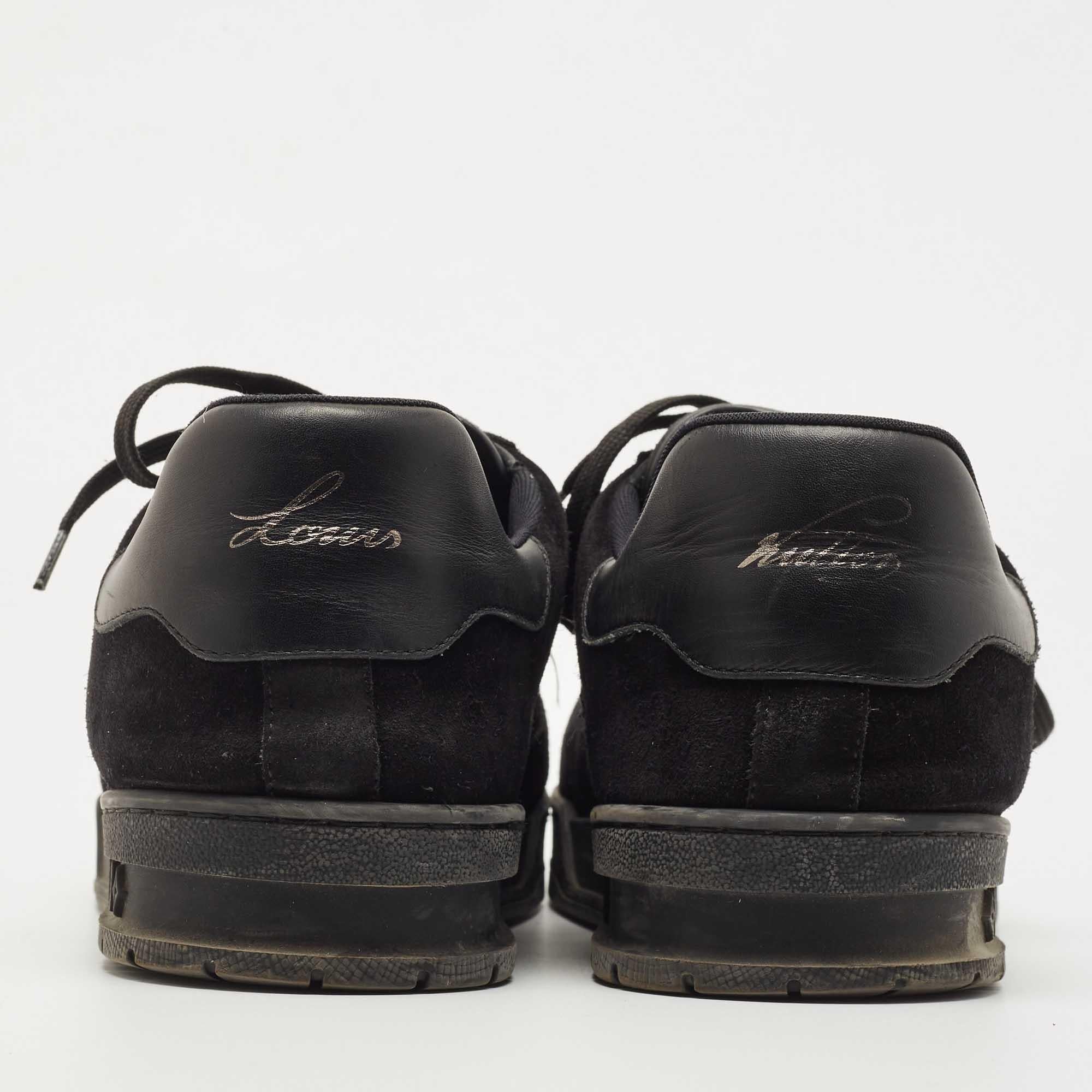 Louis Vuitton Black Suede LV Trainer Sneakers  1