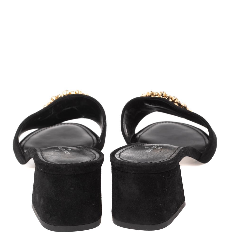Women's Louis Vuitton Black Suede Madeleine Slide Sandals Size 38