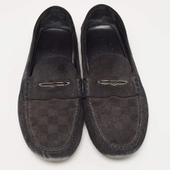 Louis Vuitton Black Suede Monte Carlo Loafers Size 43.5