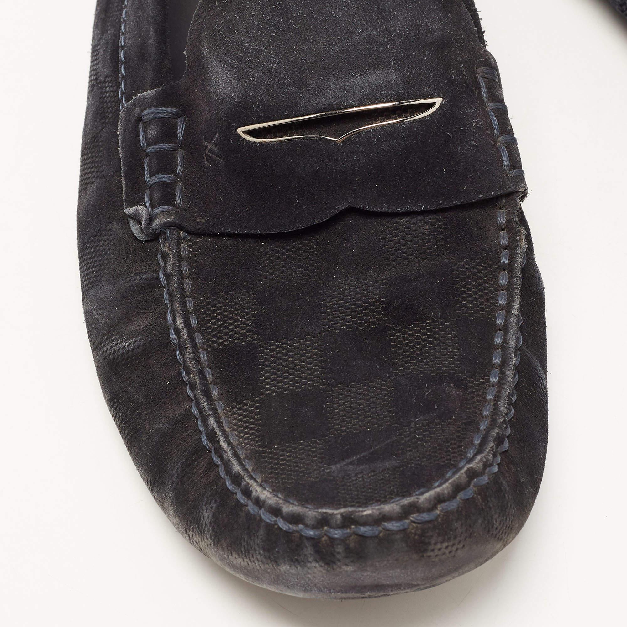 De los hombres Louis Vuitton Mocasines Montecarlo de ante negro Talla 43.5 en venta
