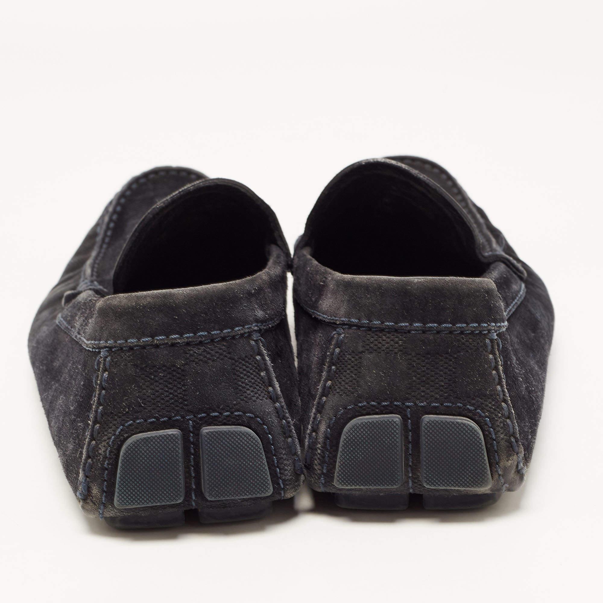 Louis Vuitton Mocasines Montecarlo de ante negro Talla 43.5 en venta 1