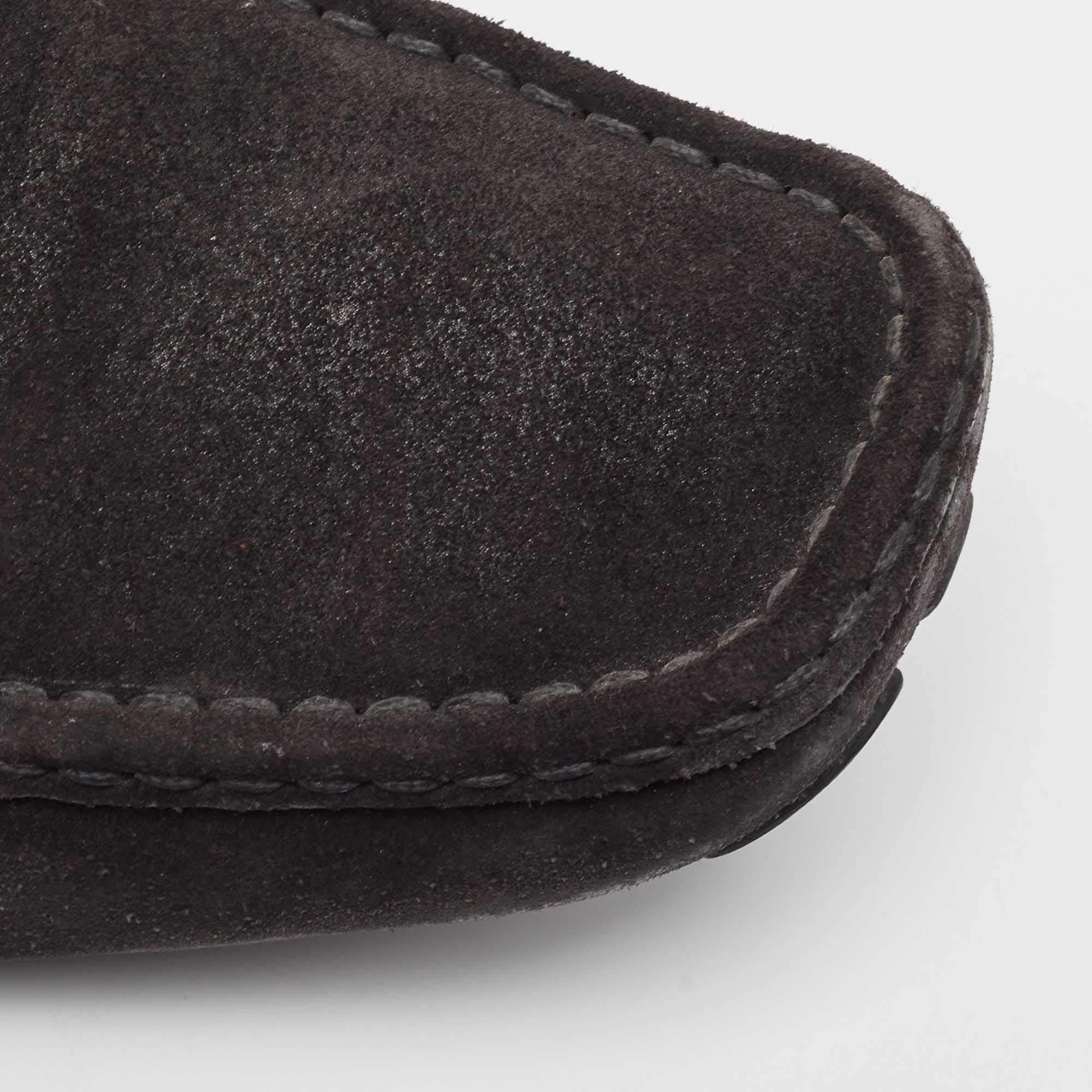 Louis Vuitton Black Suede Monte Carlo Loafers Size 44 1