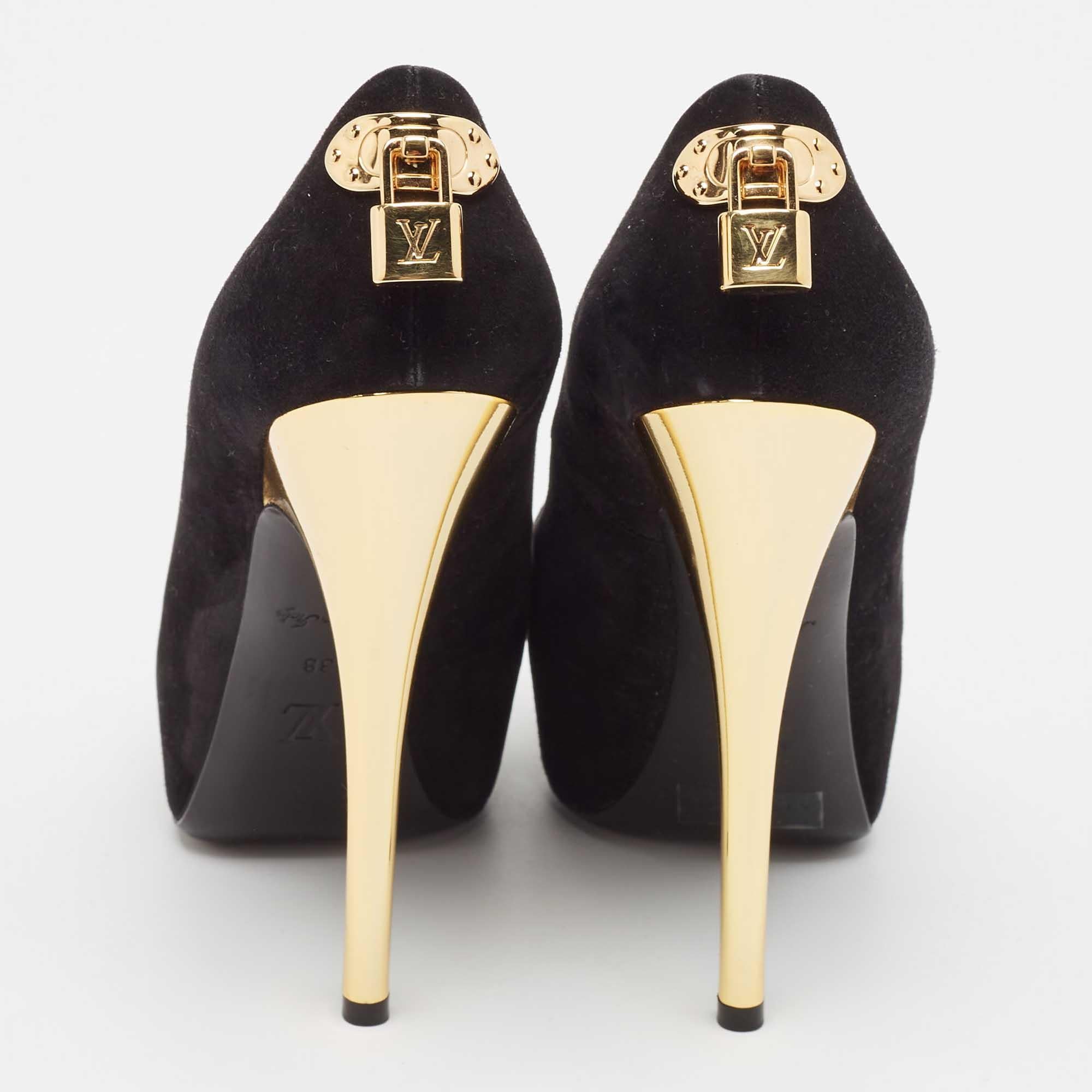 Louis Vuitton - Oh Really! en daim noir Escarpins à bout ouvert, taille 38 Pour femmes en vente