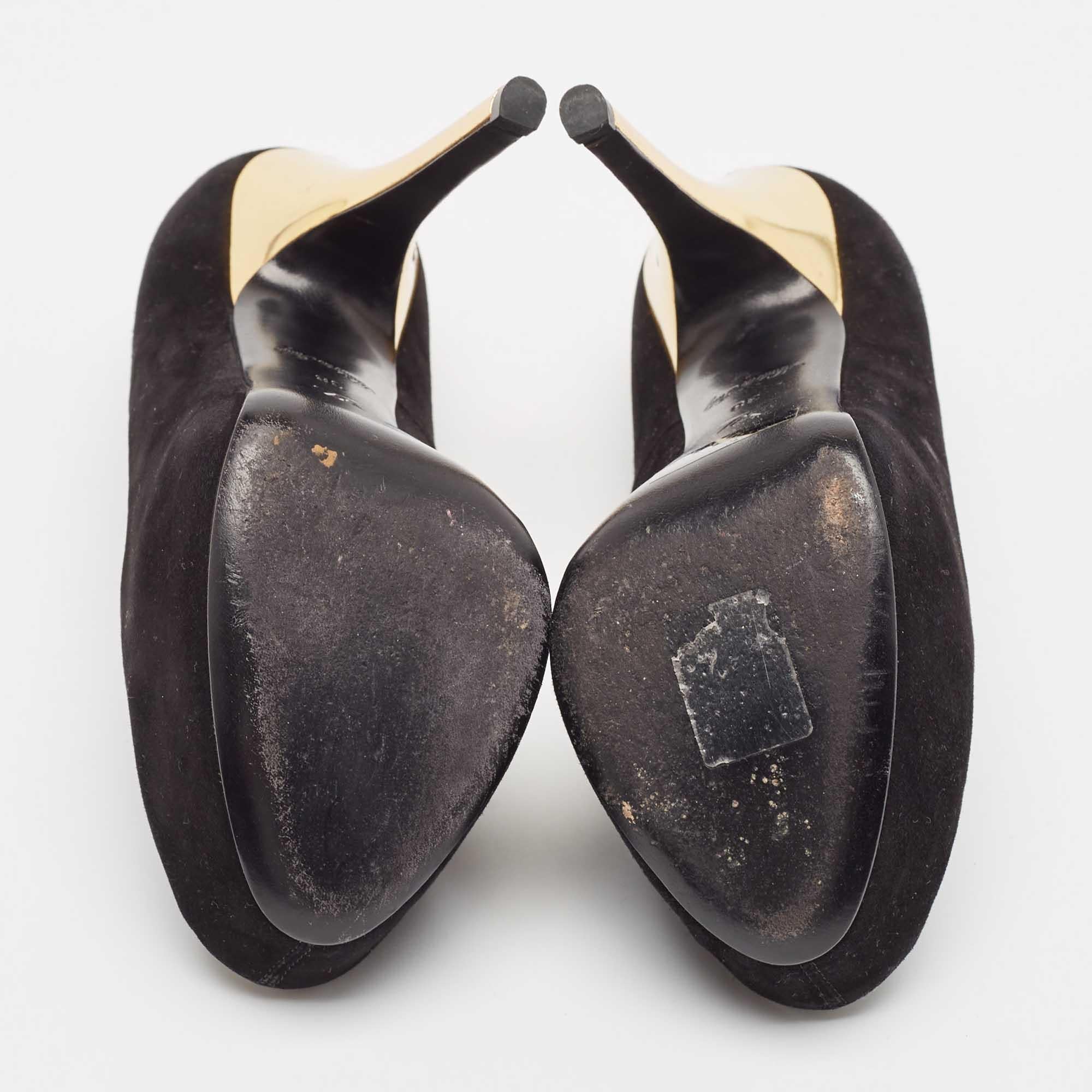 Louis Vuitton - Oh Really! en daim noir Escarpins à bout ouvert, taille 38 en vente 1