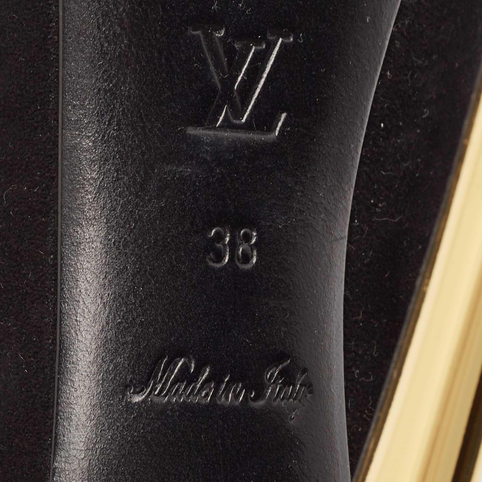 Louis Vuitton - Oh Really! en daim noir Escarpins à bout ouvert, taille 38 en vente 3