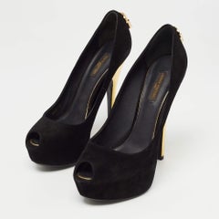 Louis Vuitton Black Suede Oh Really! Pumps Size 36.5