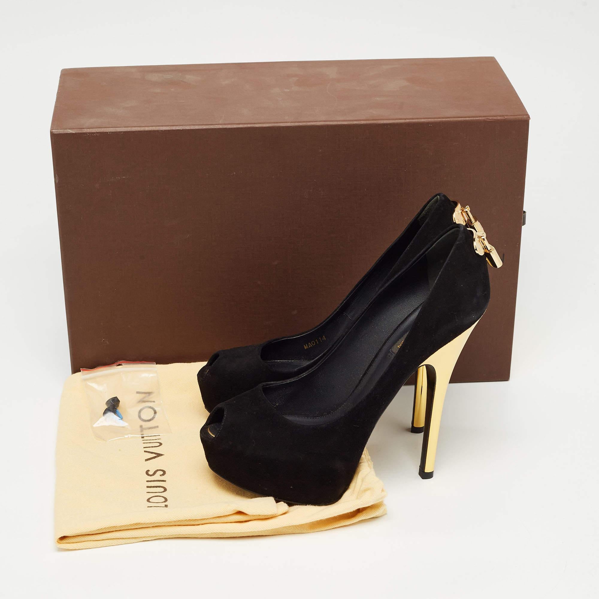 Louis Vuitton Black Suede Oh Really! Pumps Size 36.5 For Sale 2
