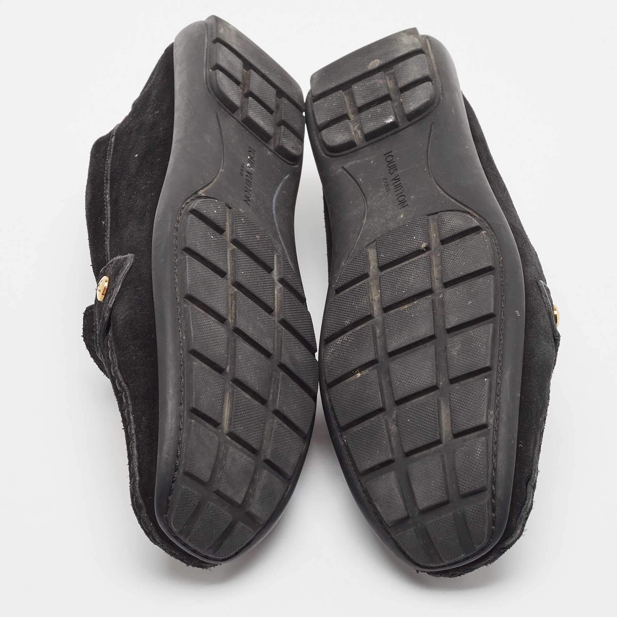 Louis Vuitton Black Suede Oxford Loafers Size 39 2