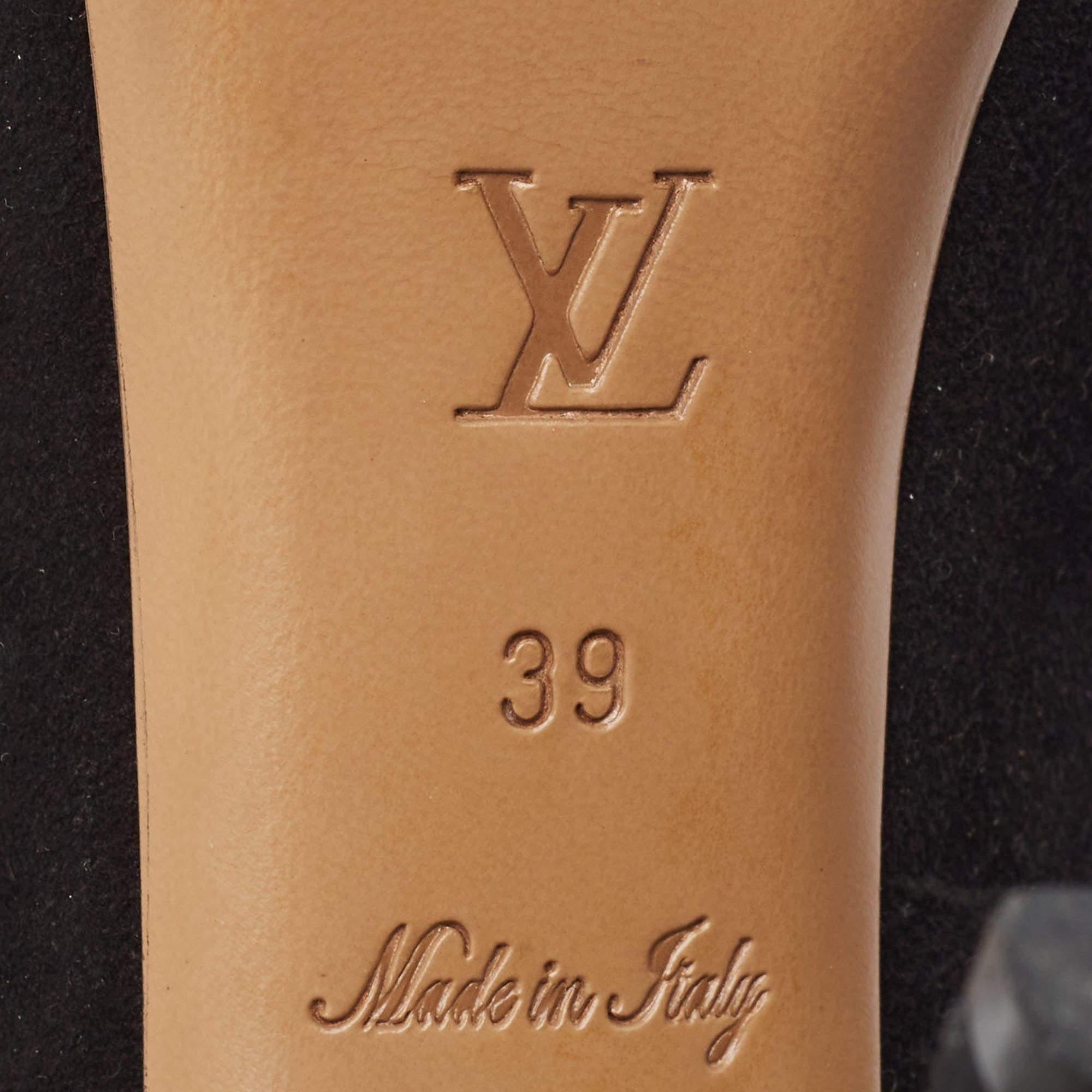 Louis Vuitton Escarpins en daim noir Taille 39 en vente 3