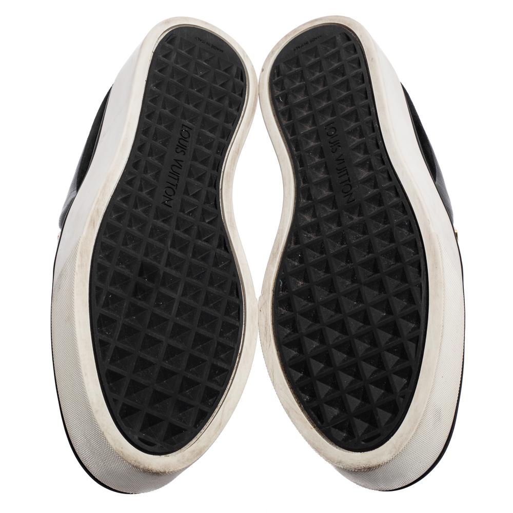 Louis Vuitton - Scarpe da ginnastica con piattaforma in pelle e brevetto in pelle scamosciata nera - misura 39,5 2