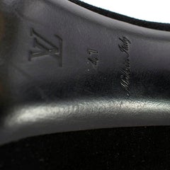 Louis Vuitton Black Suede Peep Toe Platform Pumps 41