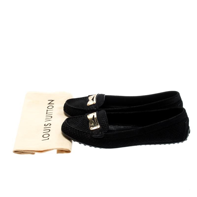 Louis Vuitton Black Suede Penny Loafers Size 39 2