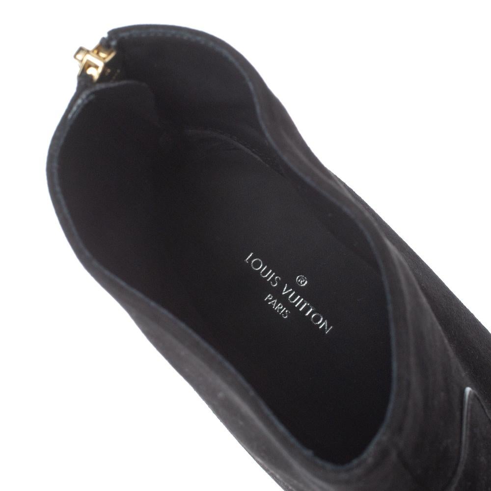 Louis Vuitton Black Suede Podium Ankle Boots Size 41 1