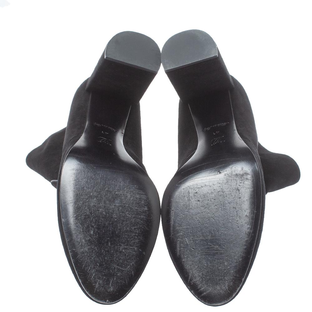 Louis Vuitton Black Suede Podium Ankle Boots Size 41 2