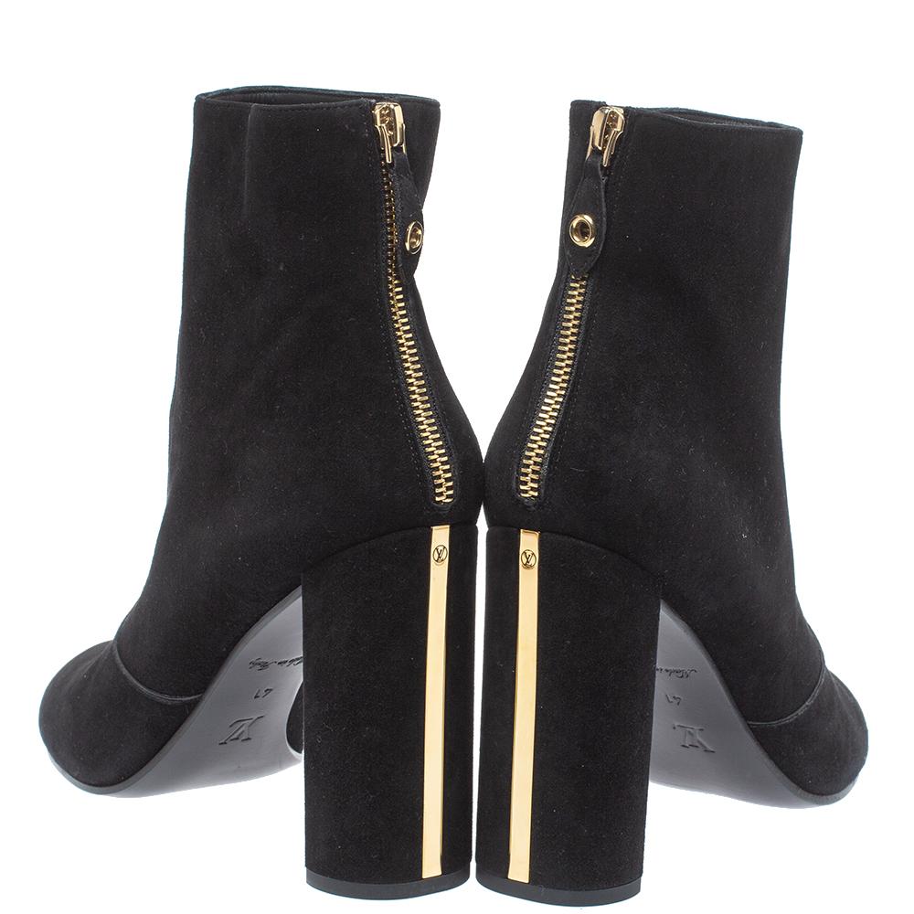 Louis Vuitton Black Suede Podium Ankle Boots Size 41 3