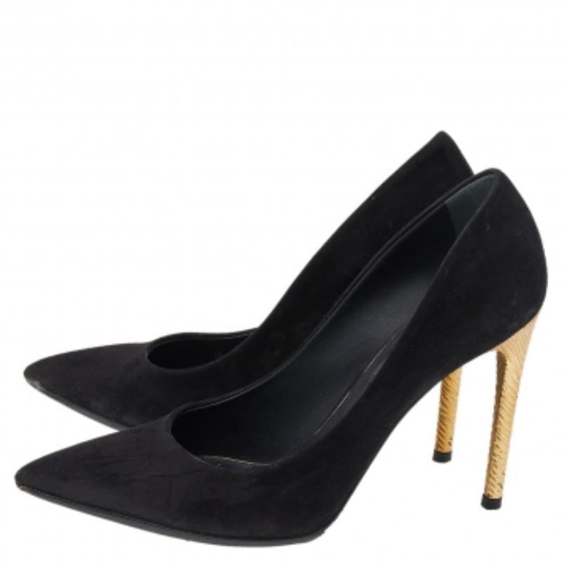 Noir Louis Vuitton - Escarpins à bout pointu en daim noir - Taille 35